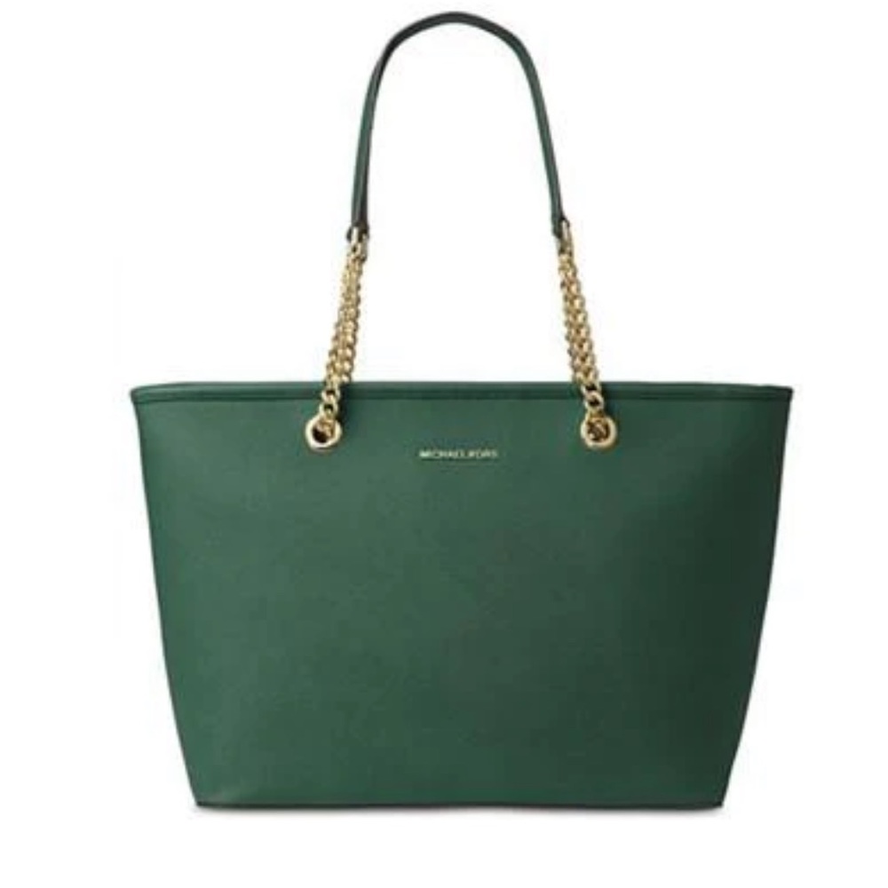 NWT MICHAEL KORS JET SET TRAVEL CHAIN TOP ZIP MULTI FUNCTION TOTE